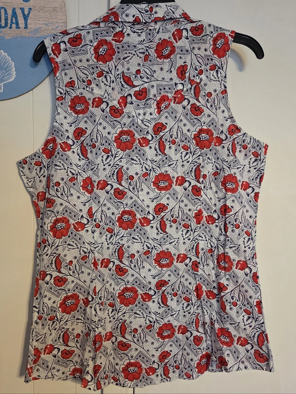Wrangler Retro Button Down Tank Top Blouse American Floral - Picture 3 of 10